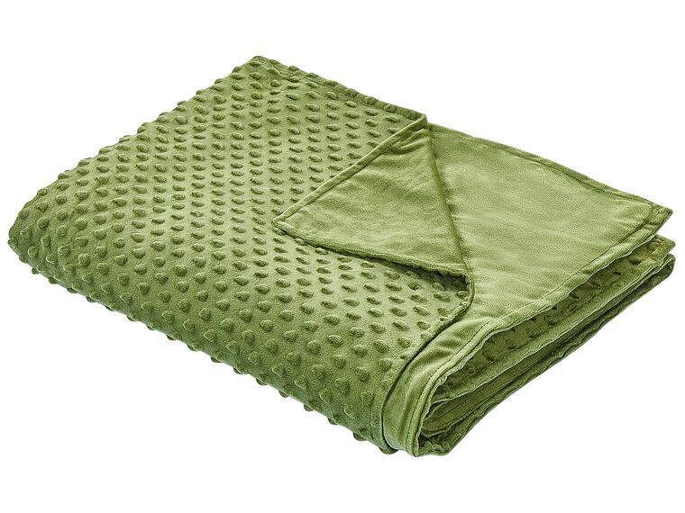 Capa de cobertor pesado em tecido verde 135 x 200 cm CALLISTO_891794