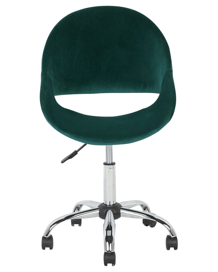 Velvet Armless Desk Chair Green SELMA Beliani.co.uk