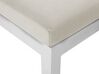 5 Seater Aluminum Garden Corner Sofa Set White with Cushions Beige MESSINA_863211