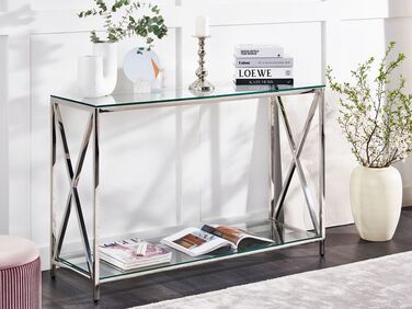 Glass Top Console Table Silver AUDET