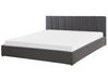 Bett Kunstleder grau mit Bettkasten hochklappbar 180 x 200 cm DREUX_793203