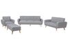 Conjunto de sala de estar 8 plazas con reposapiés gris claro FLORLI_704169