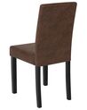 Set of 2 Faux Leather Dining Chairs Brown BROADWAY _756125