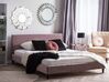 Łóżko welurowe 160 x 200 cm różowe FITOU_820774