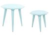 Sada 2 drevených konferenčných stolíkov modrá KANRI_852185