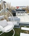 PE Rattan Hanging Chair with Stand White FANO_807406
