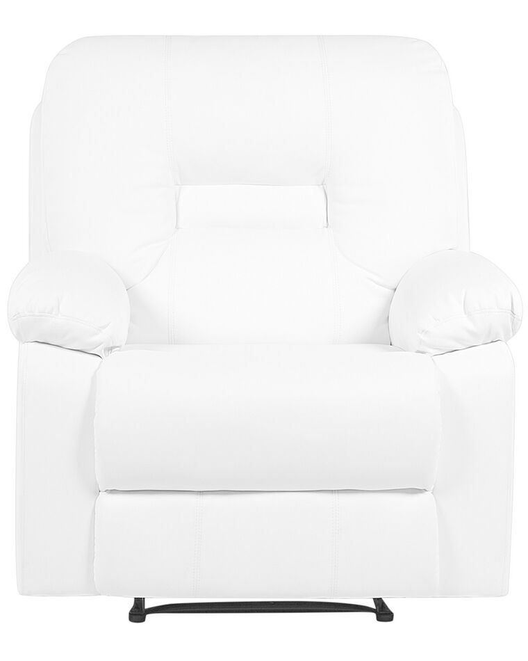 Faux Leather Manual Recliner Chair White BERGEN Beliani.co.uk