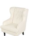Velvet Fabric Wingback Chair Off-White ALTA_908558