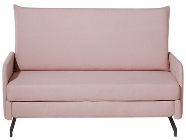 Sofá-cama de 2 lugares em tecido rosa BELFAST