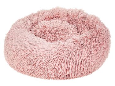 Faux Fur Pet Bed ø 50 cm Pink KULU