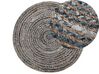 Okrúhly jutový koberec ⌀ 120 cm modrá/béžová MASLAK_756598