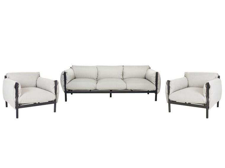 Havesæt i aluminium 3-personers sofa med lænestole Lysegrå ESPERIA_868682