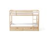Łóżko piętrowe z szufladami drewniane 90 x 200 cm jasne drewno REGAT_797108