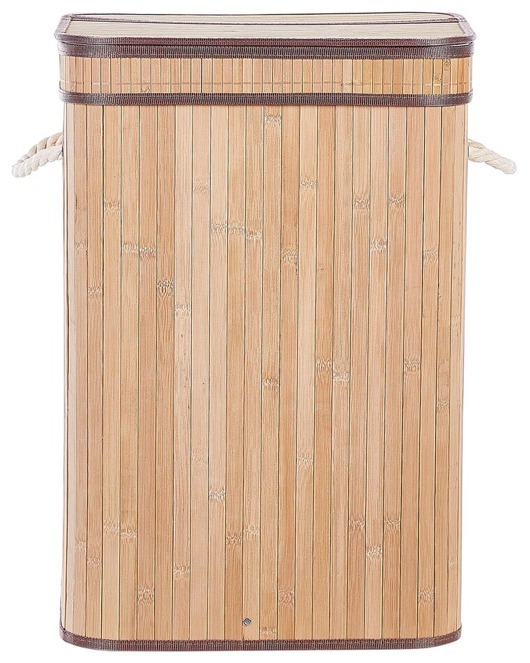 Vasketøjskurv lyst bambus træ H 60 cm KALUTARA_849891