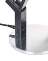 Schreibtischlampe LED Metall silber 40 cm verstellbar mit USB-Port CHAMAELEON_854111