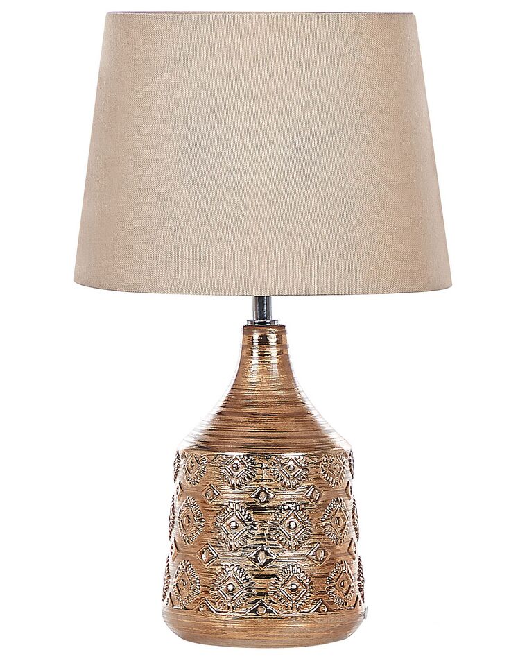 Lámpara de mesa de cerámica beige/marrón dorado 47 cm WARI_822876