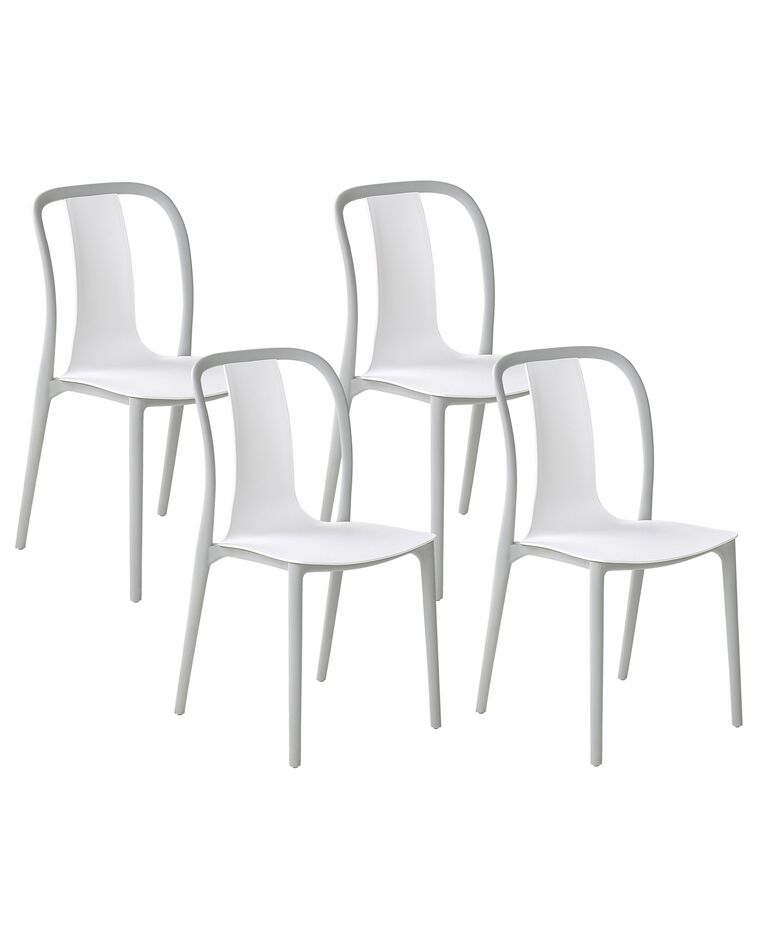 Lot de 4 chaises de jardin blanc et gris clair SPEZIA_808232