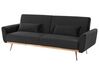 Sofa rozkładana welurowa czarna EINA_729275