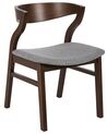 Set of 2 Dining Chairs Dark Wood and Grey MAROA_837238