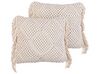 Set di 2 cuscini cotone macramè beige 45 x 45 cm BESHAM_904588
