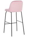 Conjunto de 2 cadeiras de bar em veludo rosa NEKOMA_767715