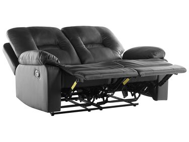 2-Sitzer Sofa Kunstleder schwarz verstellbar BERGEN