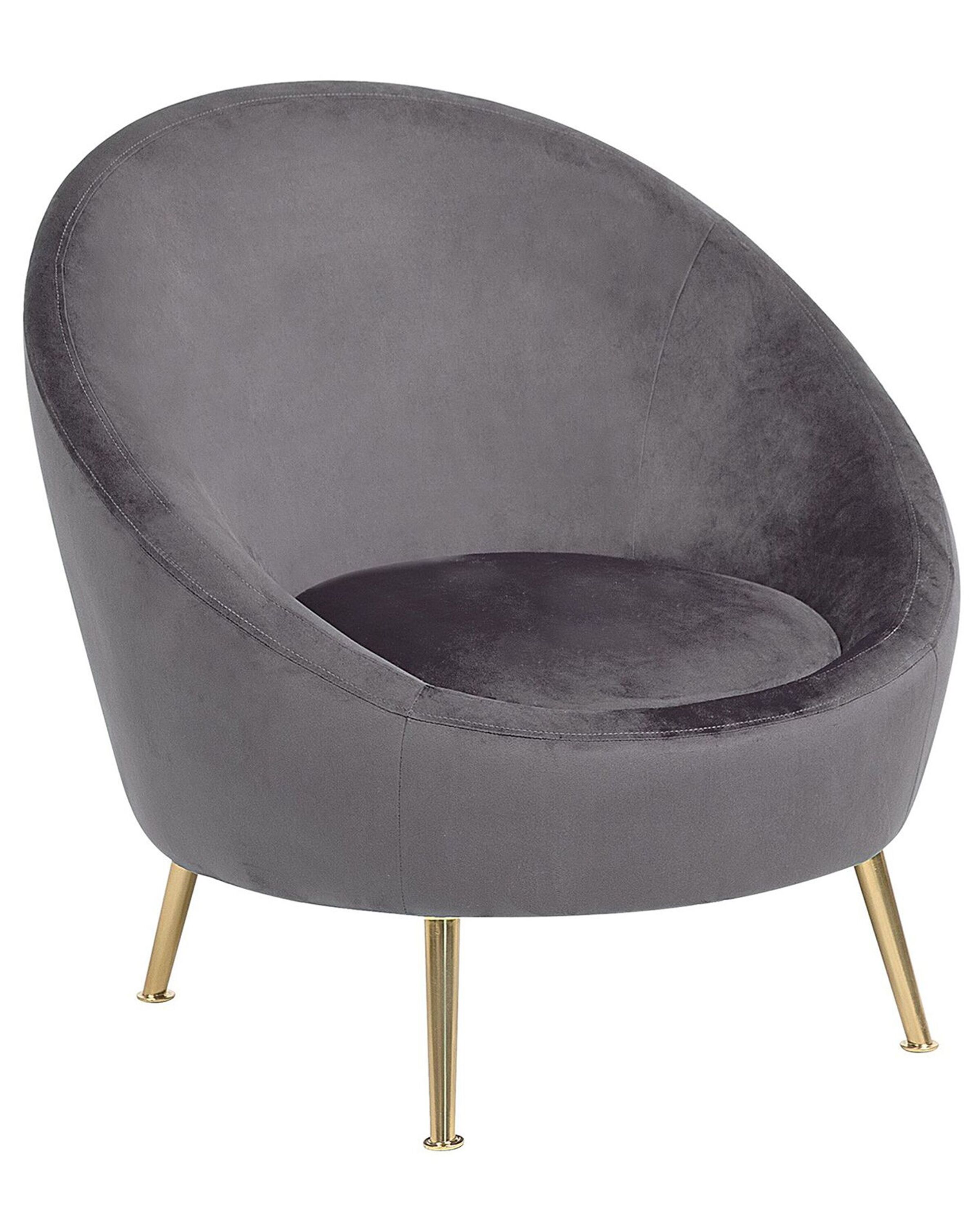 Beliani Modern Low Back Tub Accent Chair Grey Fabric Odenzen 