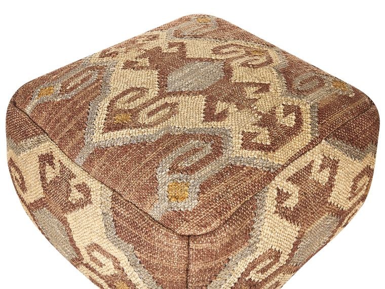 Jute Pouffe Multicolour URPAD Beliani.co.uk