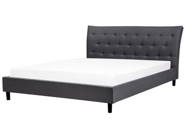 Fabric EU Super King Size Bed Dark Grey SAVERNE