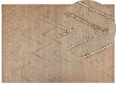 Teppich Jute beige geometrisches Muster 160 x 230 cm Kurzflor DADAY