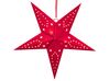 Lot de 2 étoiles décoratives LED 45 cm en papier velours rouge MOTTI_835432
