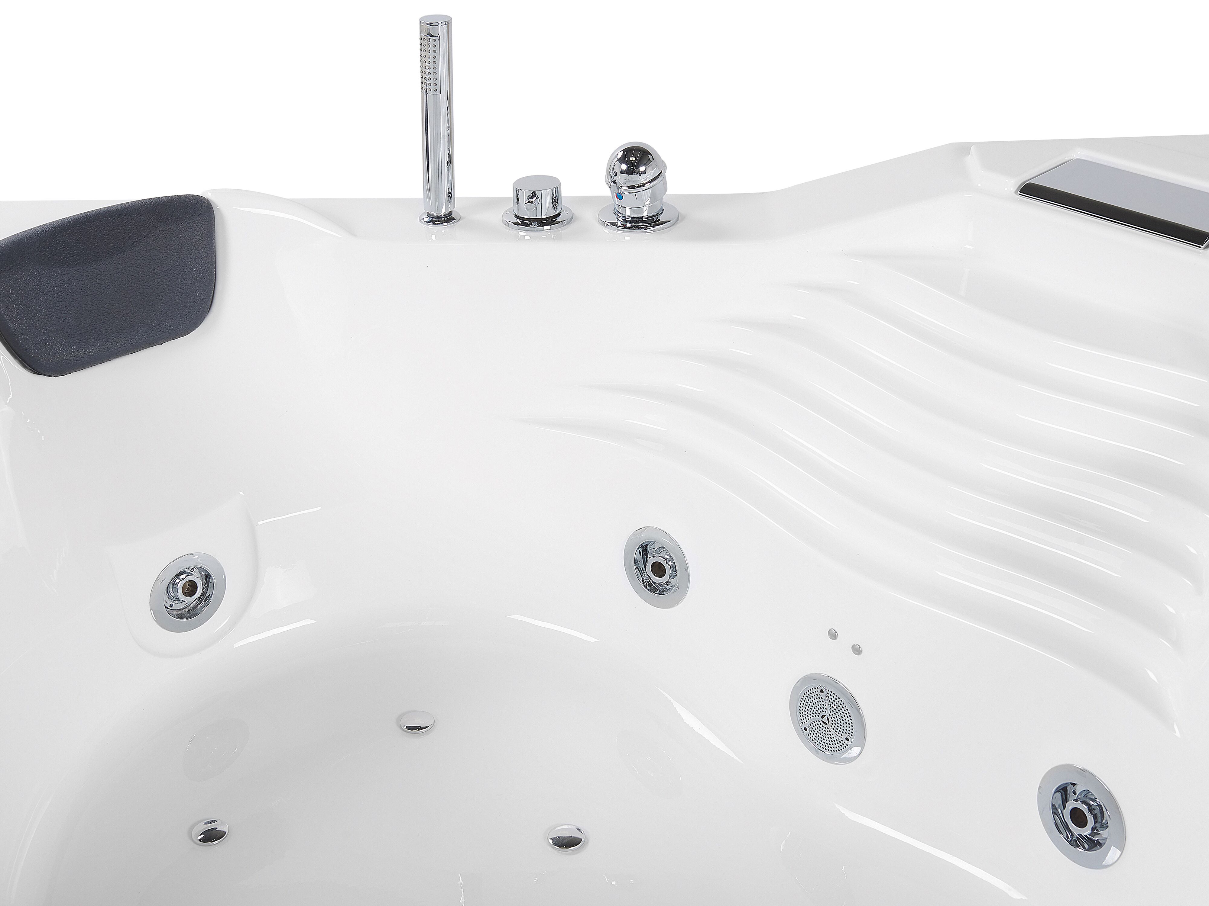 Wanna narożna LED z hydromasażem biała MONACO