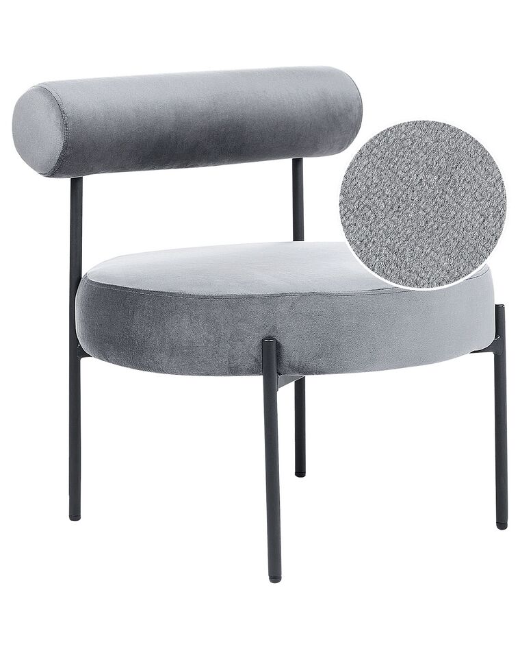 Velvet Accent Chair Grey ALPHA_860904