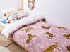 Koc bawełniany dla dzieci w tygrysy 130 x 170 cm różowy NERAI_905355