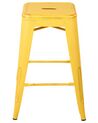 Set of 2 Steel Stools 60 cm Yellow with Gold CABRILLO_705357