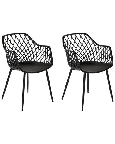 Set of 2 Dining Chairs Black NASHUA II