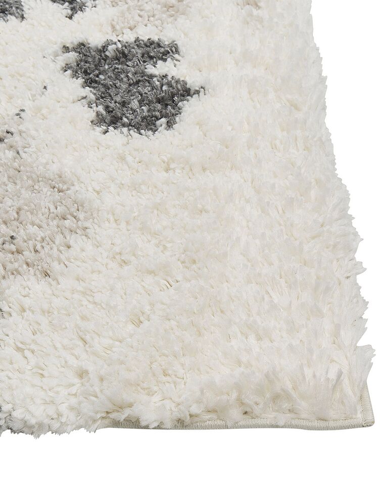Shaggy Area Rug 80 x 150 cm White and Grey GORIS Beliani.co.uk