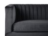 3 Seater Velvet Fabric Sofa Black ARVIKA_806125