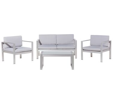 Set divani da giardino con tavolino alluminio anodizzato grigio chiaro SALERNO