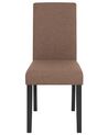 Set of 2 Fabric Dining Chairs Brown BROADWAY_744516