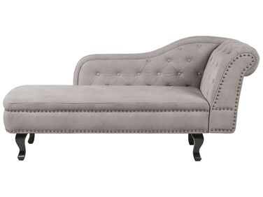 Right Hand Chaise Lounge Velvet Taupe NIMES