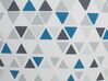 Set of 2 Cushions Geometric Pattern 45 x 45 cm Grey and Blue CLEOME_769303