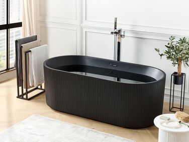 Oval frittstående badekar svart 169 x 80 cm GOCTA