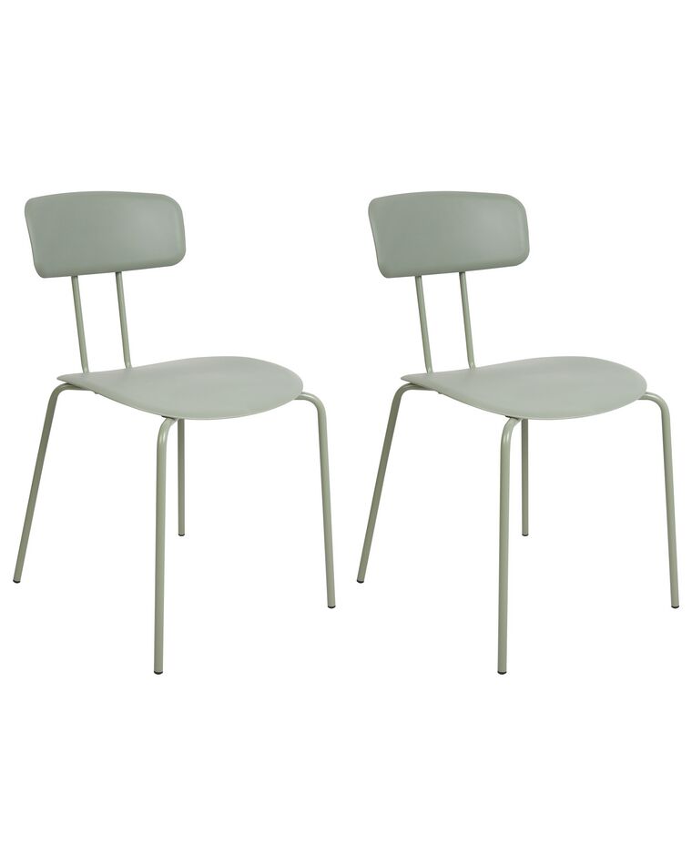 Conjunto de 2 cadeiras de jantar verdes claras SIBLEY_905666
