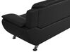 3 Seater Faux Leather Sofa Black LEIRA_687408