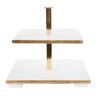 2-Tiered Marble Cake Stand White and Gold FARSALA_910635