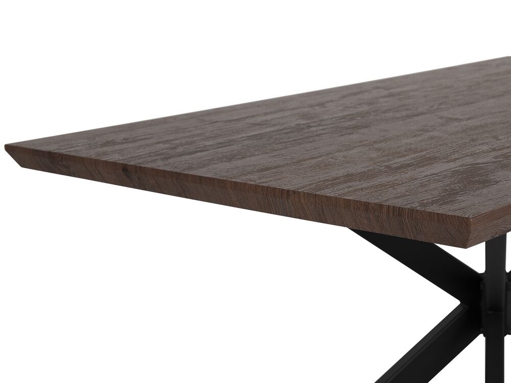 Dining Table 140 x 80 cm Dark Wood with Black SPECTRA Beliani.co.uk