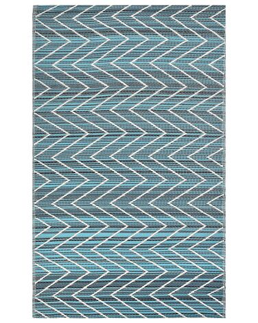 Tapis extérieur bleu à motif zigzag 120 x 180 cm BALOTRA