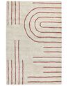 Tappeto in cotone beige e rosso 160 x 230 cm TIRUPATI_816818
