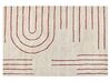 Teppich Baumwolle 160 x 230 cm beige / rot Streifenmuster Kurzflor TIRUPATI_816818